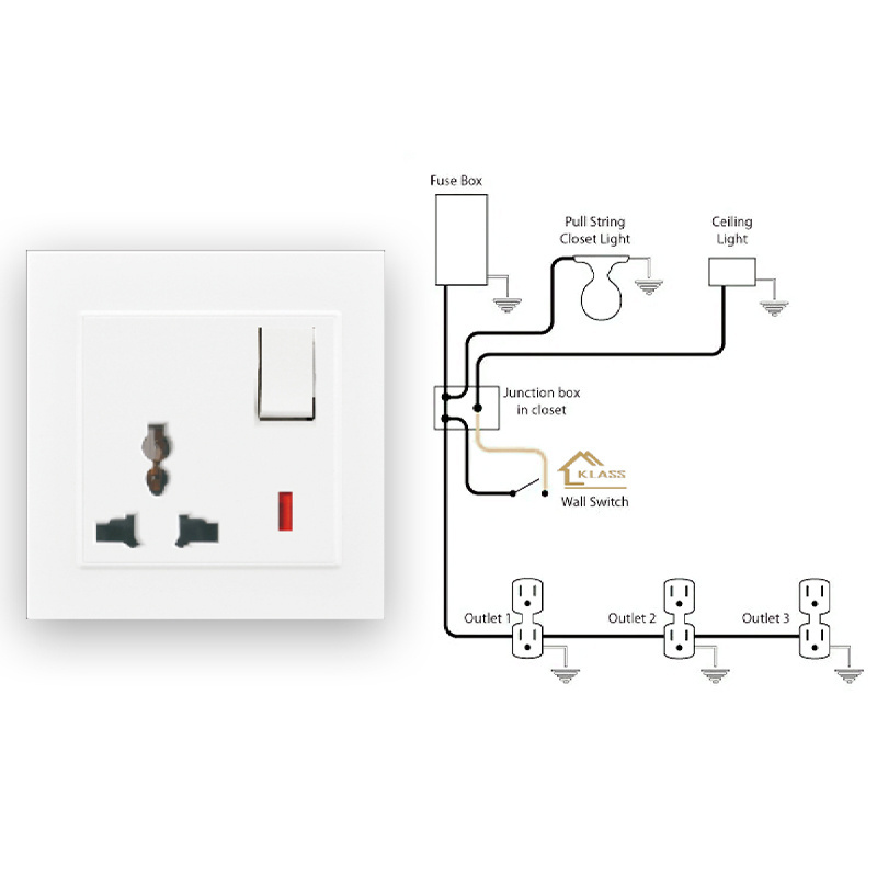 KLASS wall weatherproof socket electric switches and sockets modern eu