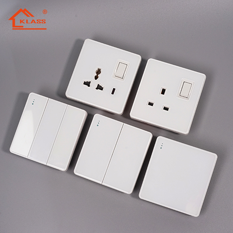 Factory supply British Standard Glass acrylic Plate 45A high power wall push button electric Air Conditioner Wall Switch