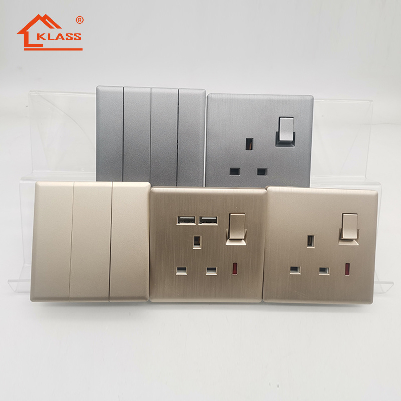 KLASS Luxury Modern New Model Wall Extra Thin Cover Plate Light Switches and Sockets UK