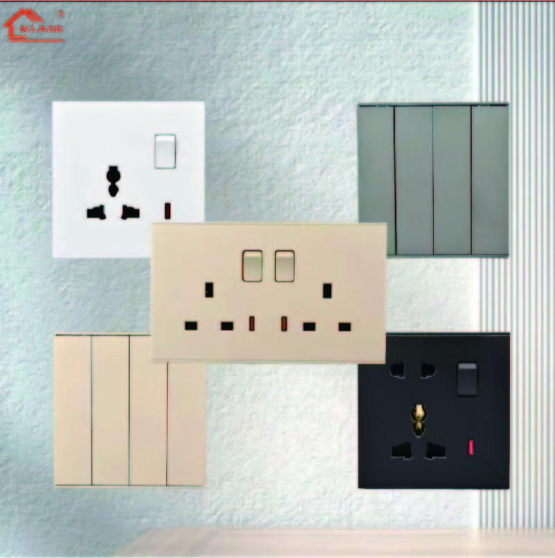 High New Design Home Hotel Modern Design Well Known UK Standard Africa Grey Color 1Gang 3Way Electric Wall Light Switch Socket