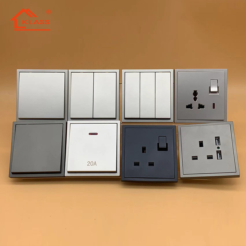 Electrical supplies perfect  UK standard 1234 gang CB certificate wall switch white gold BS 13A double pole 220v Socket Switch