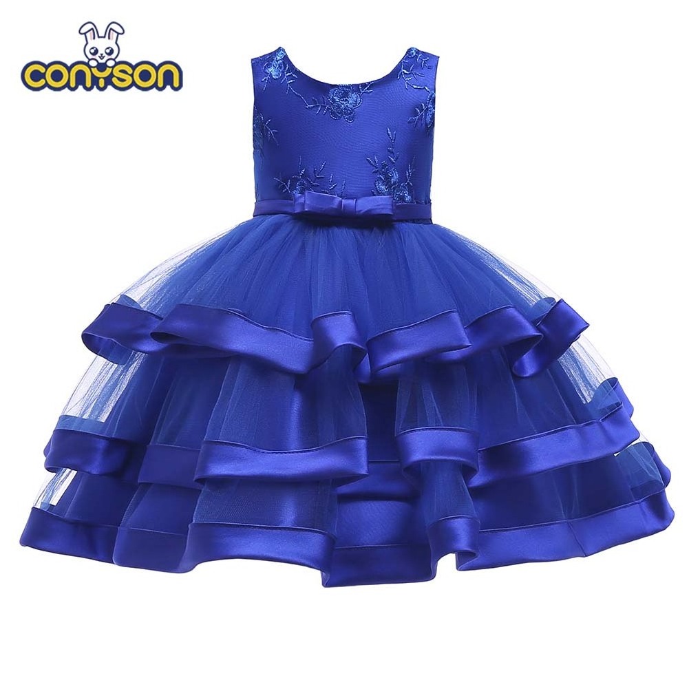 European Style Children Clothing Girl Wedding Dress Kids Lovely Birthday Party Tutu Dresses For Girls Sleeveless