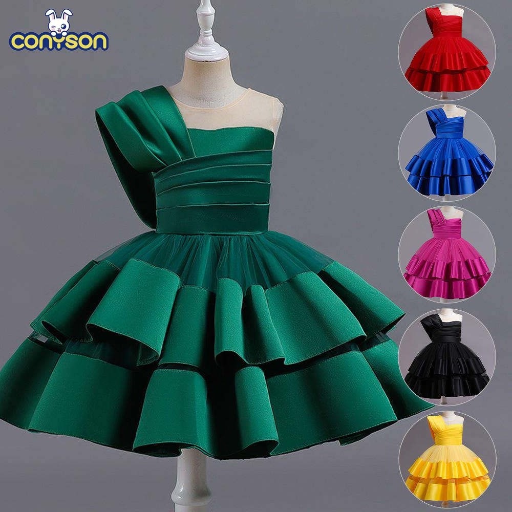 Conyson Toddler Light Up Children's Fancy Frocks Designs Tulle Flower Weeding Party Sleeveless Baby Girl Princess Dress