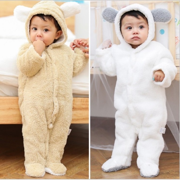 Wholesale Polyester Knitted Bodysuit Long Sleeve New Born Baby Clothes Rompers Winter Baby Romper Baby Onesie