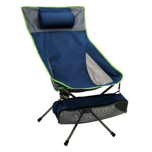 Sunnyfeel Folding Camping Chair High Back Lightweight  Navy Blue Iron Frame Oxford Fabric With Storage Bag