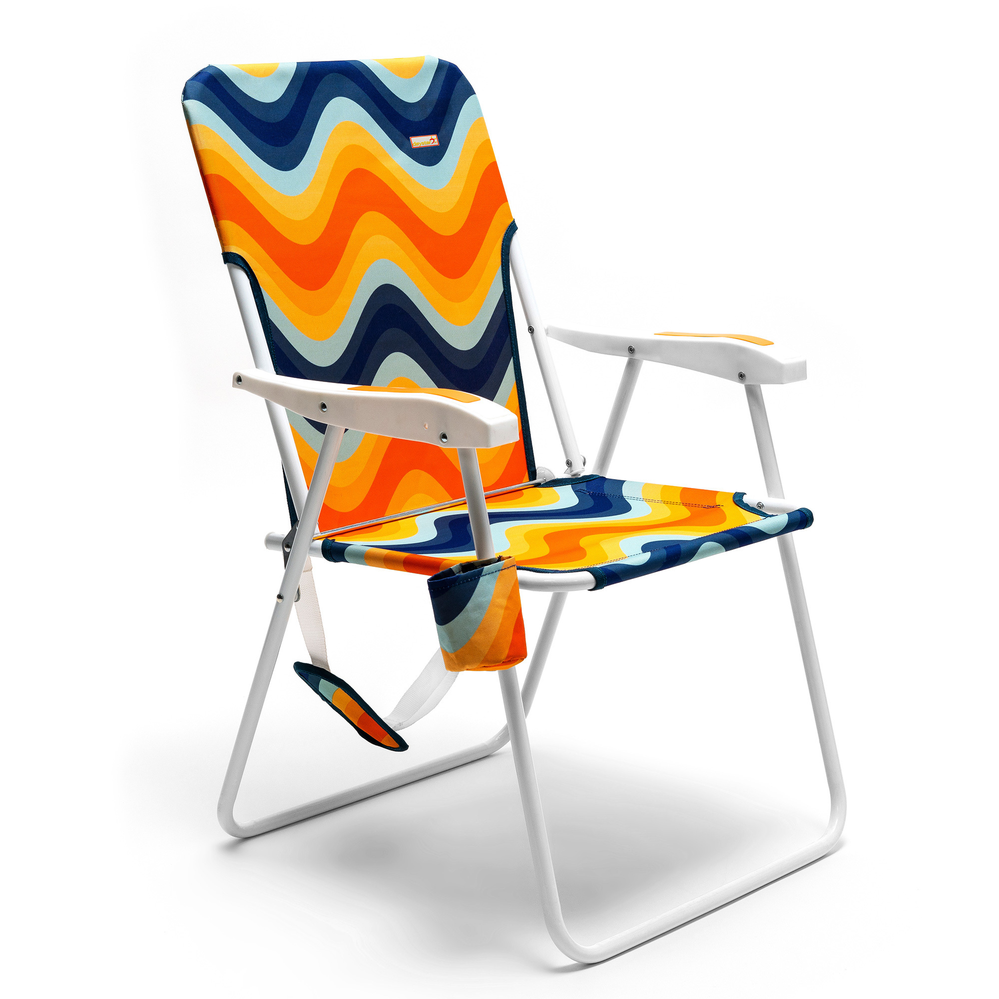 SunnyFeel Portable Tall Beach Chair - SunnyFeel Orange - Heavy-Duty Sand Chair for Adults - Foldable Camping Chair