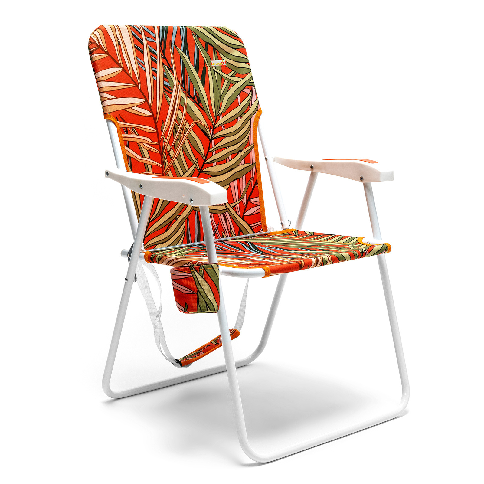 SunnyFeel Portable Tall Beach Chair - SunnyFeel Orange - Heavy-Duty Sand Chair for Adults - Foldable Camping Chair