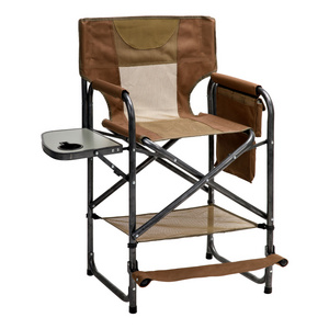 SUNNYFEEL Camping Directors Chair Oversized Portable Folding Chair with Side Table,Fishing,Trip,Picnic,Lawn,Concert