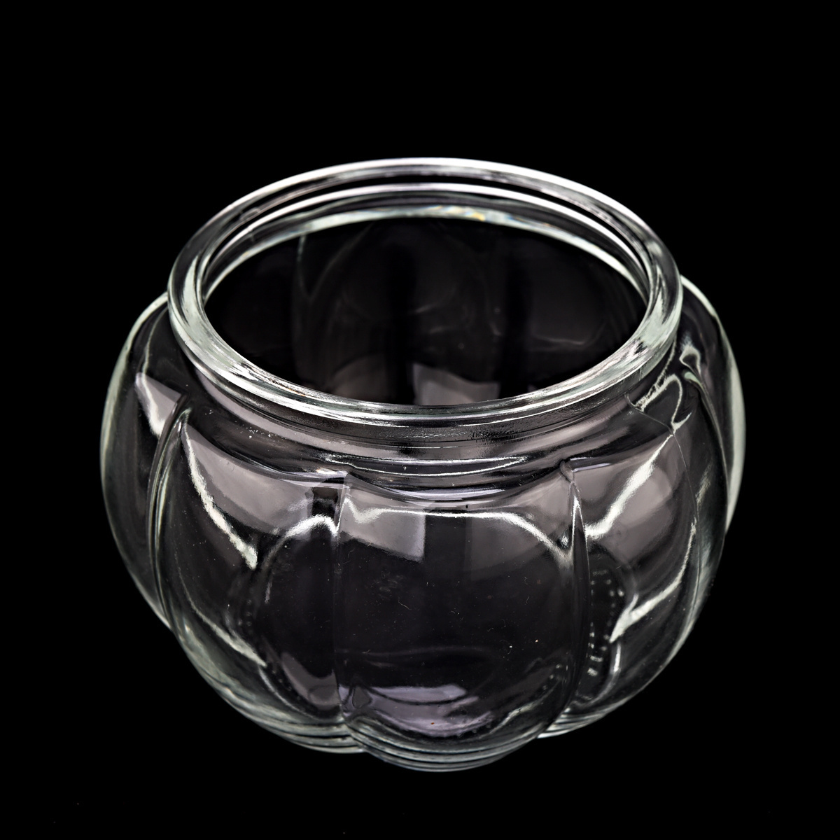 new design Halloween pumpkin shape glass candle jars with lid in bulk