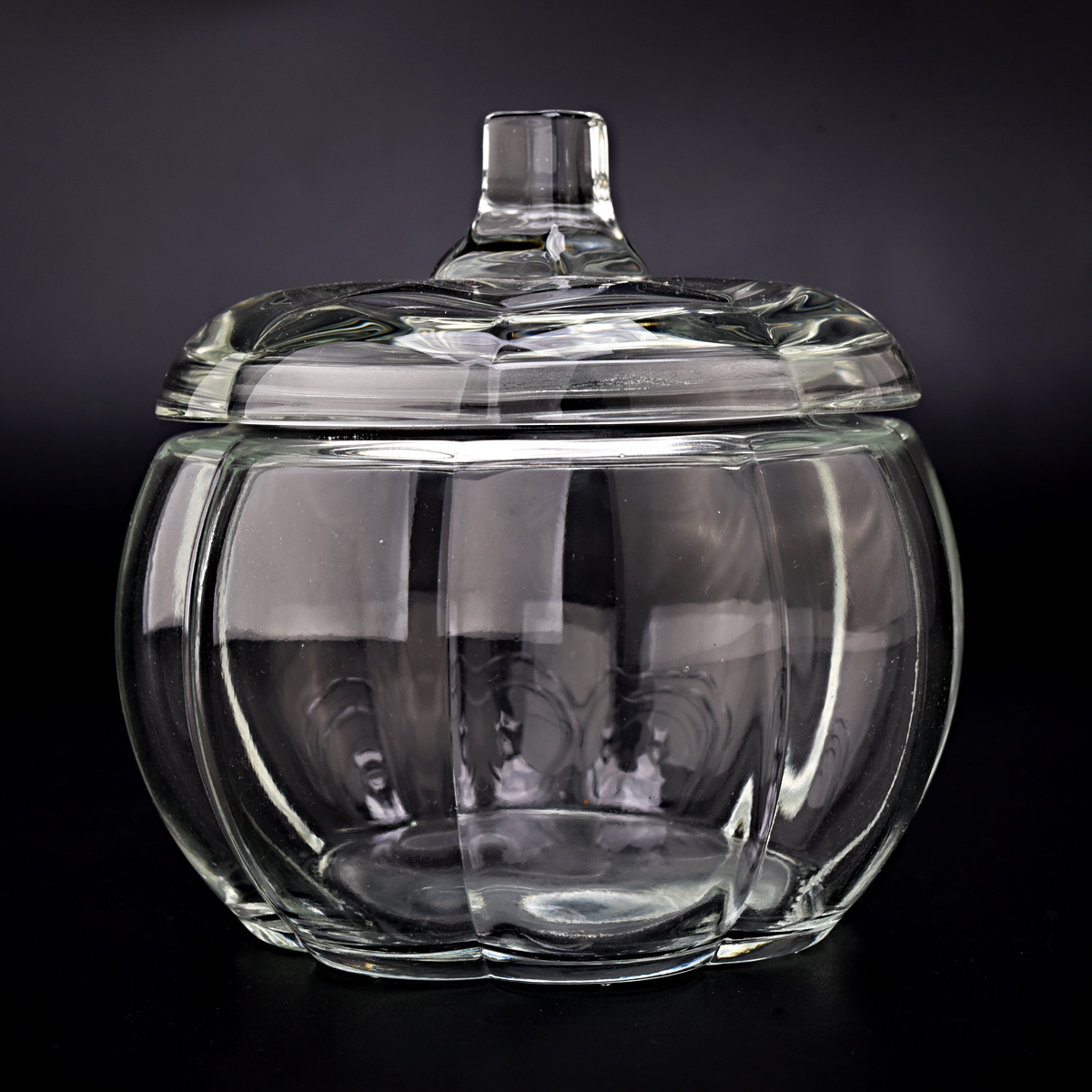 new design Halloween pumpkin shape glass candle jars with lid in bulk