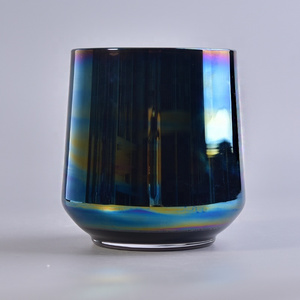 Rainbow Holographic Effect Glass Candle Holders