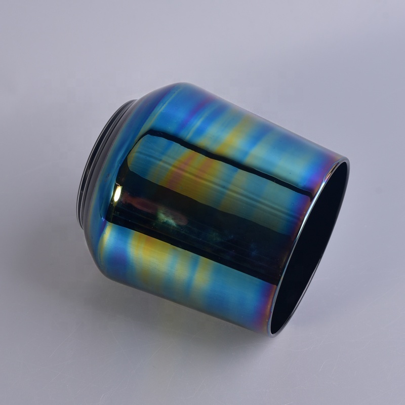 Rainbow Holographic Effect Glass Candle Holders