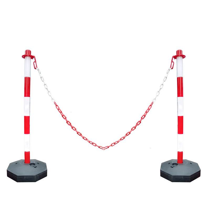 Height 830mm water and sand filled bollard traffic warning post parking lot chain barrier