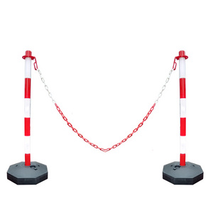 Height 830mm water and sand filled bollard traffic warning post parking lot chain barrier