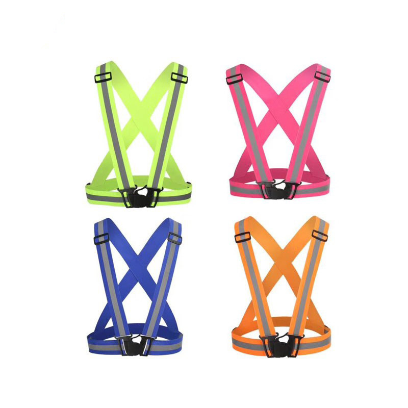 Colorful Reflective Safety Strap Vest for Running or Cycling