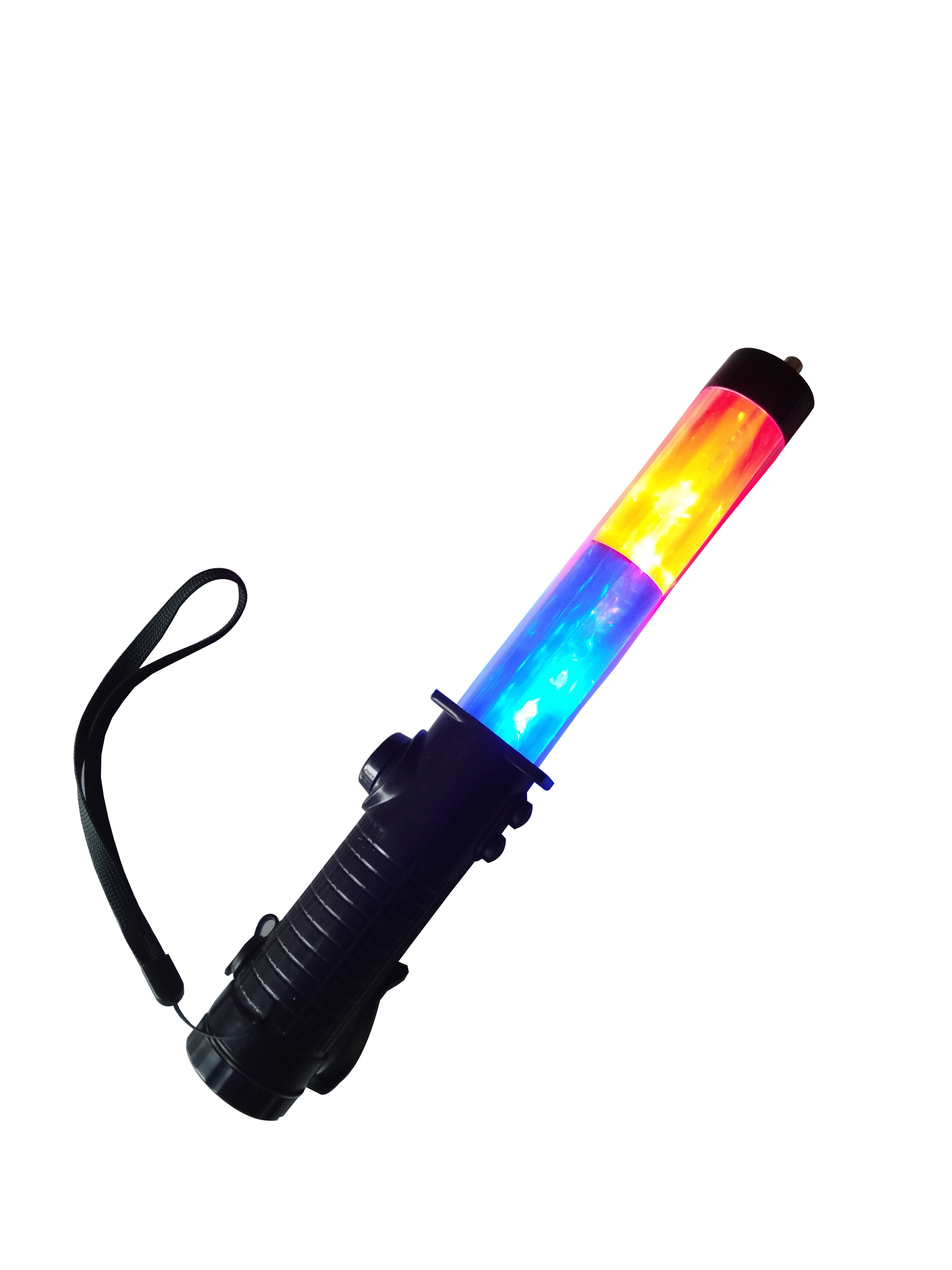 USB Rechargeable Red Blue Flash Light Traffic Control Command LED Signal Wand