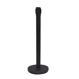 Hotel Crowd Control Stainless Steel Railing Stand Stanchion Queue Post With Belt