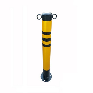 Height 700mm metal collapsible car parking bollard plastic traffic road divider