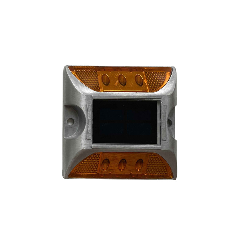 Flashing Light LED Warning Light Orange Casting Aluminum Solar Powered Lamp Road Stud for Pathway road