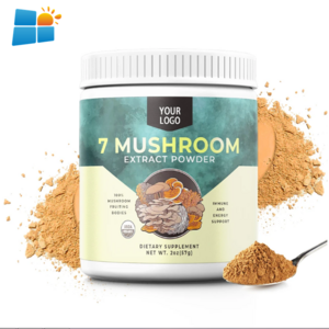 OEM/ODM/OBM Top Quality Herbal Mushroom Mixed Powder Chaga Turkey Tail Maitake Reishi Cordyceps Lions Mane Mushroom Powder