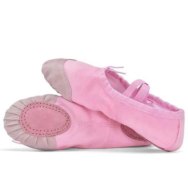 Factory Wholesale Professional Ballet Dance wear Shiny Satin Flesh Ballet Pointe Shoes For Girls