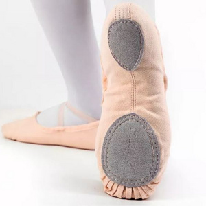 Girls Leather Ballet Shoes Pink Dance Gymnastics Shoes/ Split Sole Flat ballet shoes