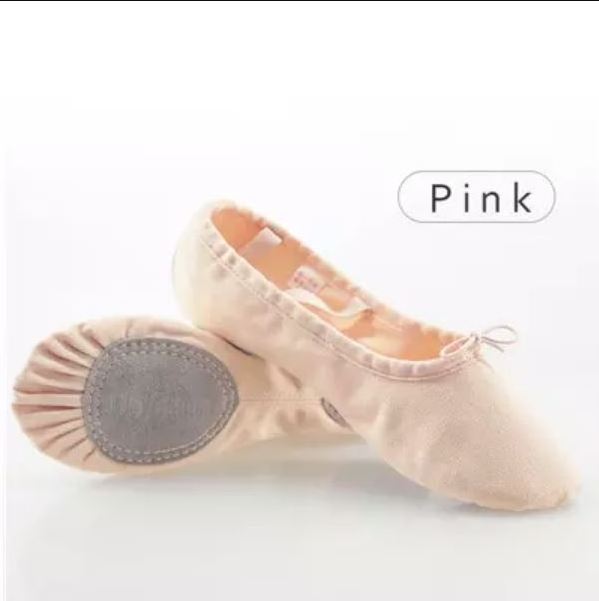 Girls Leather Ballet Shoes Pink Dance Gymnastics Shoes/ Split Sole Flat ballet shoes