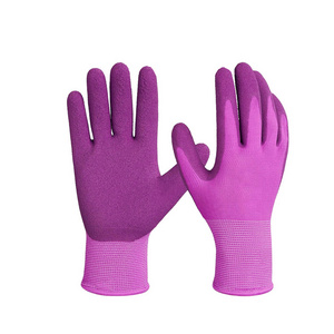 SunnyHope Nylon Knit Non Slip Coating Rubber Palm Coated sandy Latex Protection Safety Work Gloves