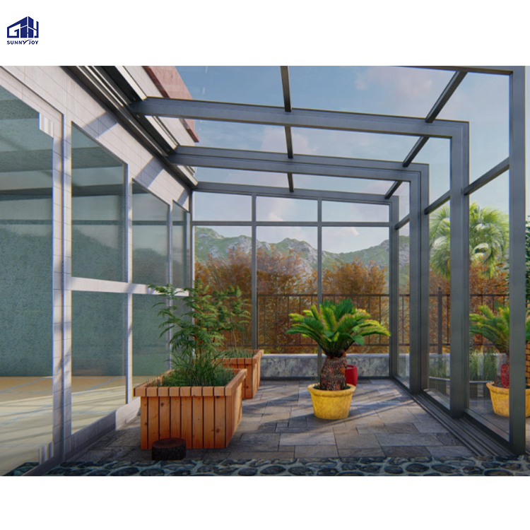 Sunnyjoy Modern Conservatory Sunrooms Prefabricated Winter Garden Retractable Sunroom