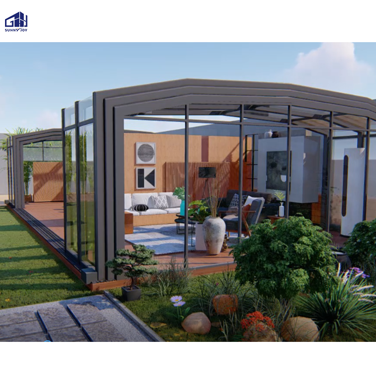 Foldable Insulated Glass Greenhouse Sunroom Houses Free Standing Sunrooms Glass Houses Polycarbonate Sunroom