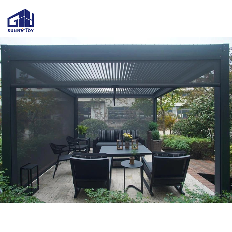 Sunnyjoy Pavilion Balcony Backyard Pergola Motorized Retractable Pergola and Gazebos Outdoor