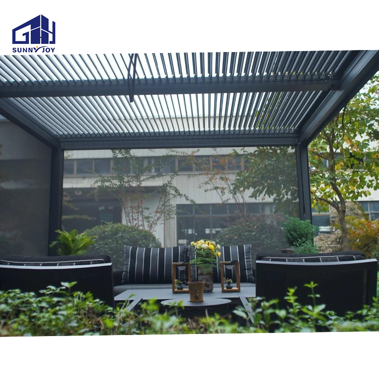 Sunnyjoy Pavilion Balcony Backyard Pergola Motorized Retractable Pergola and Gazebos Outdoor