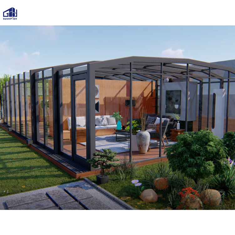 Foldable Insulated Glass Greenhouse Sunroom Houses Free Standing Sunrooms Glass Houses Polycarbonate Sunroom