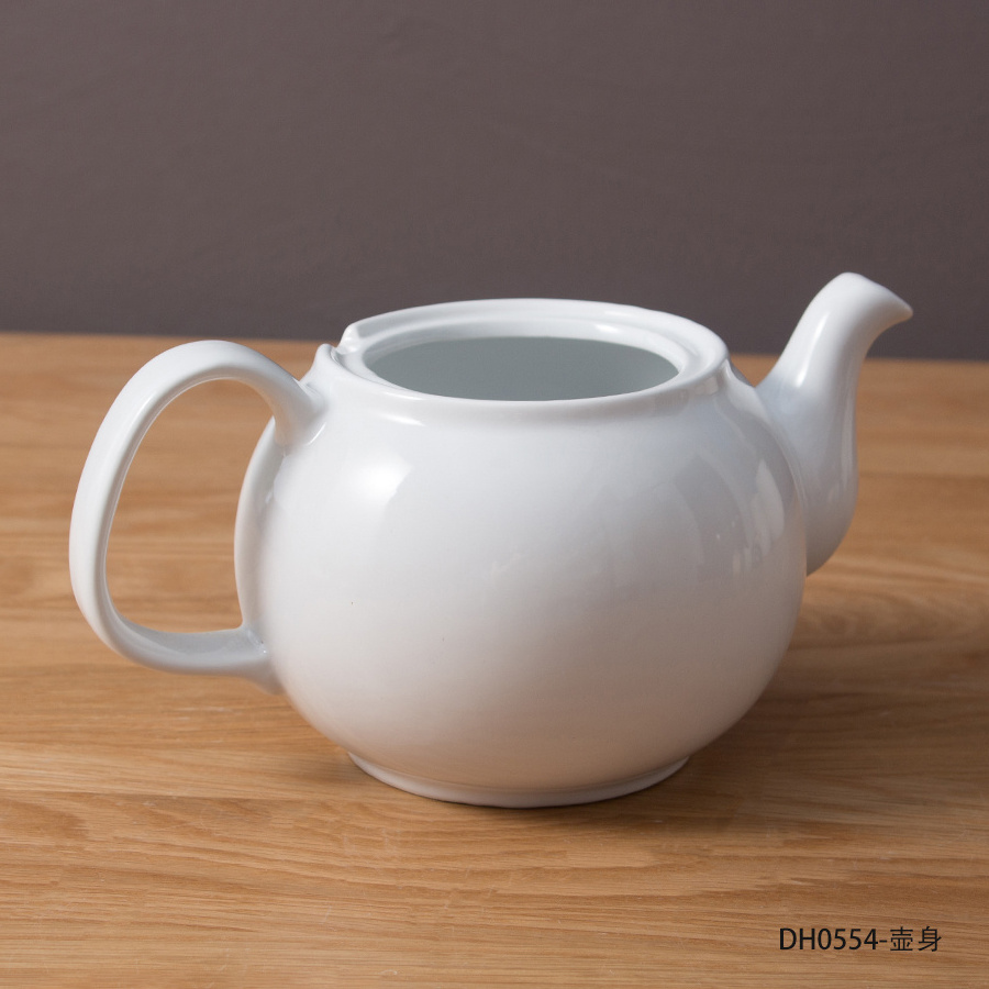 Custom wholesale large white porcelain tea pot set with lid Chinese kettle ceramic teapot