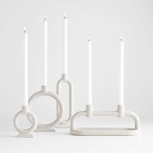 Wholesale Nordic Custom Geometric Candle Stick Home Wedding Decoration Unique Creative Ceramic Candle Holder for Candlestick