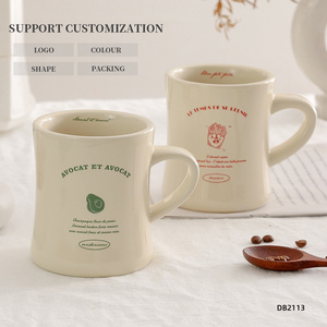 Wholesale Vintage Retro Diner Style Coffee Porcelain Mug Custom Logo Creative Ceramic Coffee Mugs