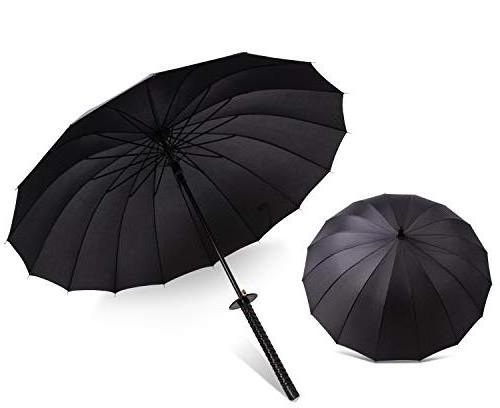 Custom black color 23 inch Japanese samurai sword long handle umbrella with custom logo