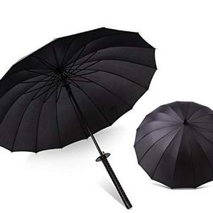 Custom black color 23 inch Japanese samurai sword long handle umbrella with custom logo