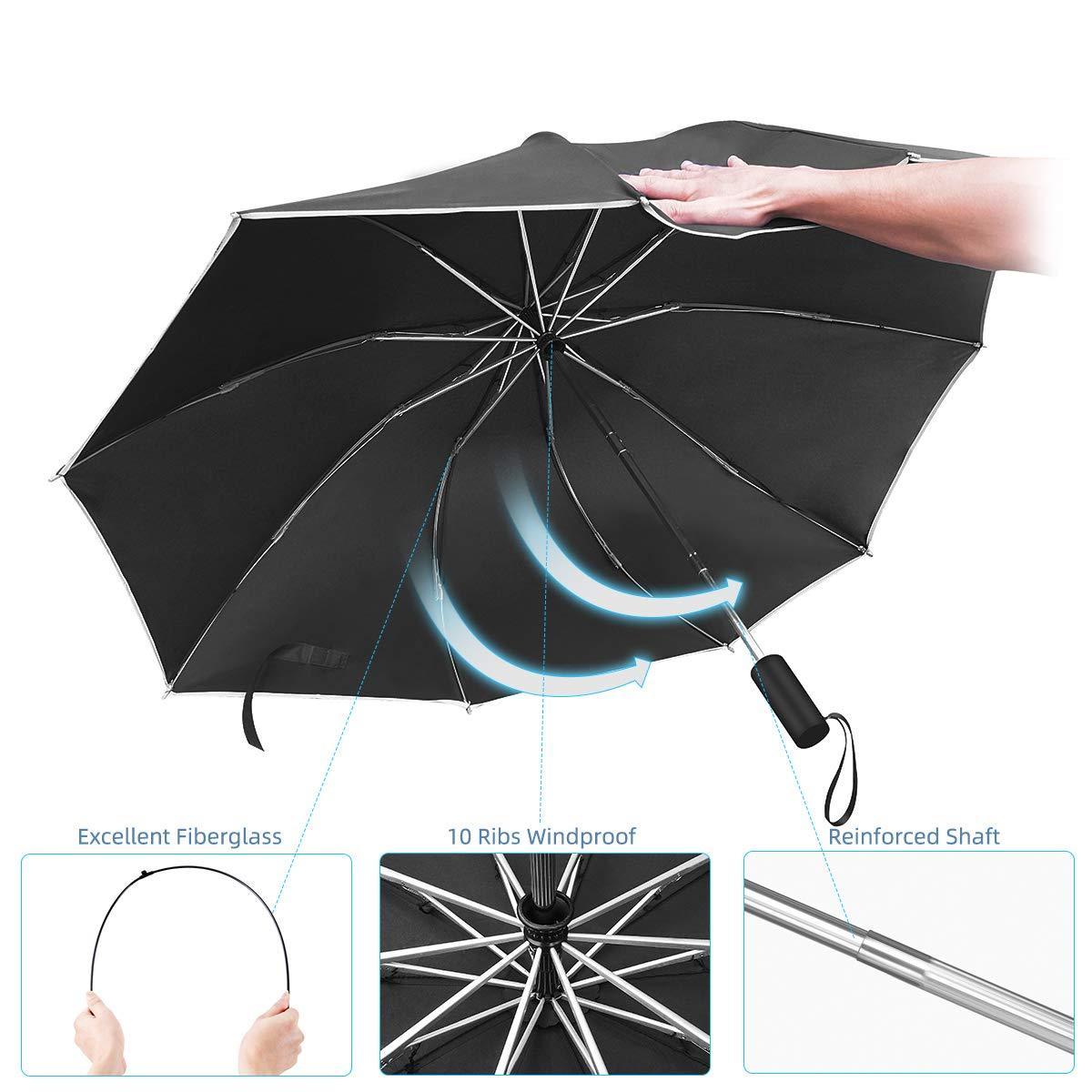 Free sample Travel Umbrella Unbreakable 10 RIBS Windproof Umbrellas Automatic Foldable Reverse Rain Umbrella for Women Men