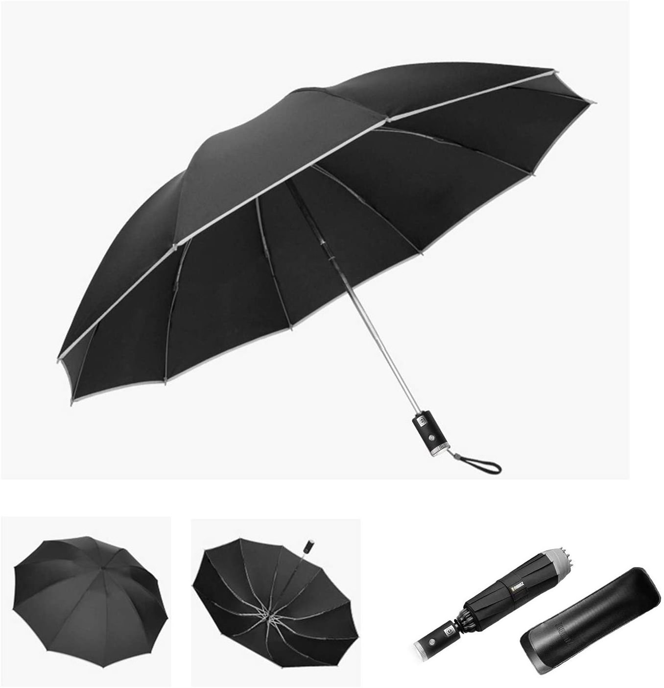 Free sample Travel Umbrella Unbreakable 10 RIBS Windproof Umbrellas Automatic Foldable Reverse Rain Umbrella for Women Men