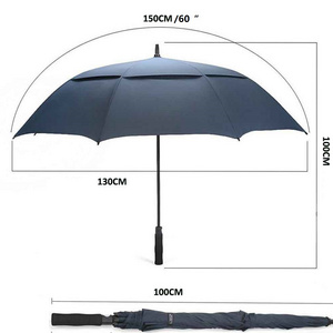 Automatic Open Golf Umbrella Large 62/68/72 Inch Extra Large Oversize Double Canopy Vented Windproof Waterproof Umbrella