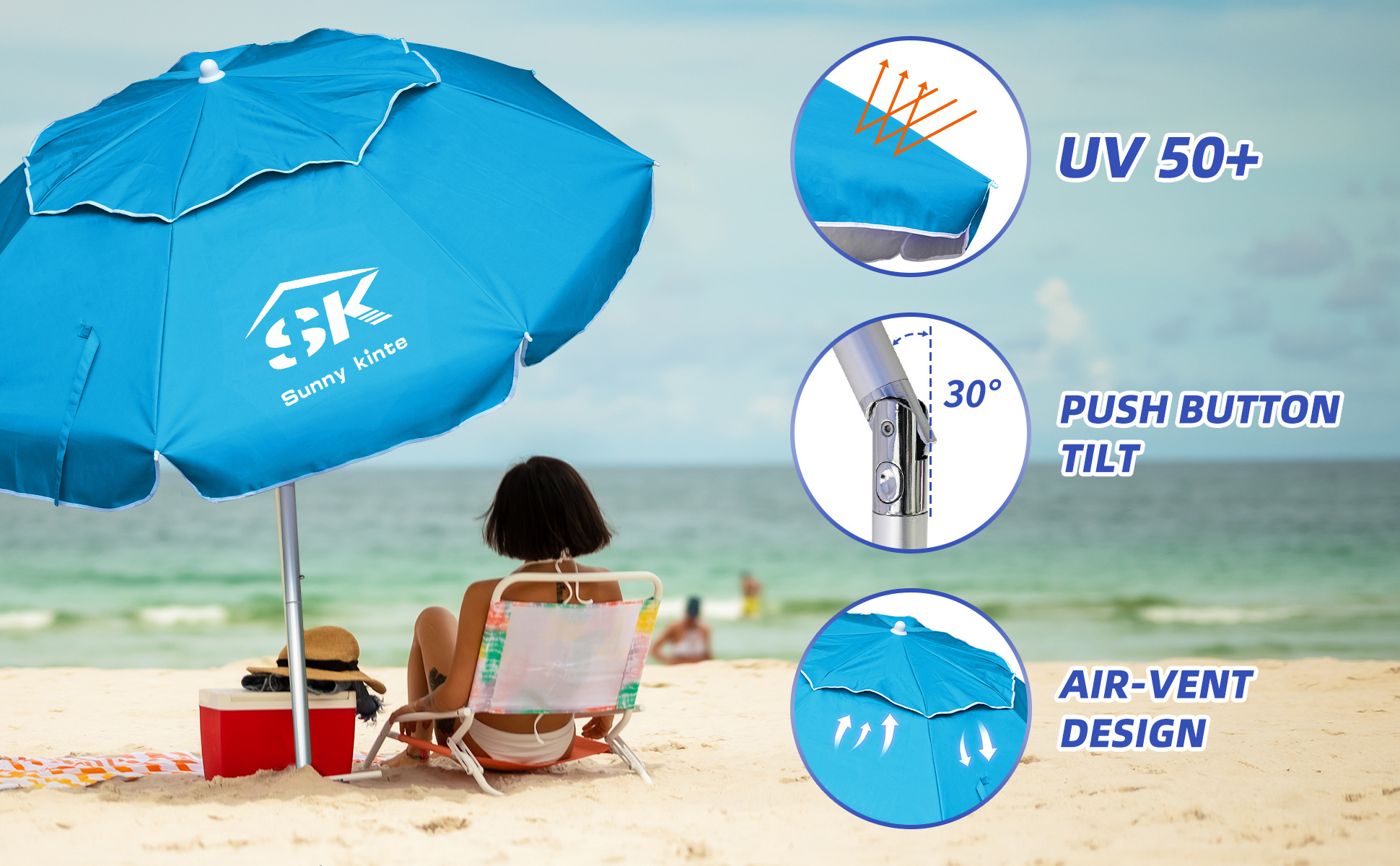 Sun Shade Umbrella Portable Lightweight Adjustable Instant Sun Protection UPF 50+ beach umbrella outdoor