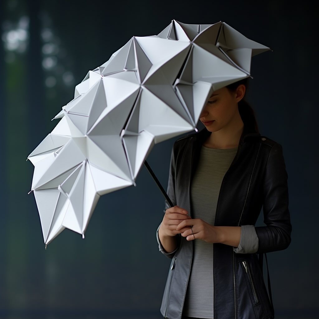 Personal fashion designer sunshade origami umbrella custom logo compact portable rain automatic windproof 3 folding umbrella