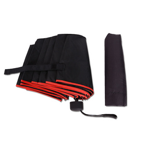 Supplier Travel Umbrella Black Pongee Waterproof Auto Open Paraguas 8 10 12 Ribs 3 Folding Uv Automatic Umbrella