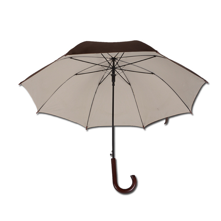 luxurious wooden handle exceptional 2 layers Umbrella  for the rain