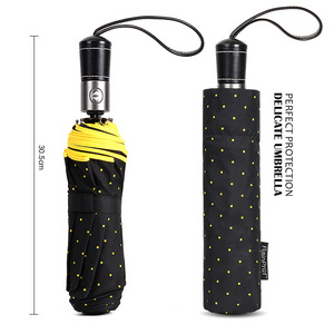 chinese umbrella manufacturer waterproof fashion style 3 fold umbrella full print automatic compact umbrella with logo fold