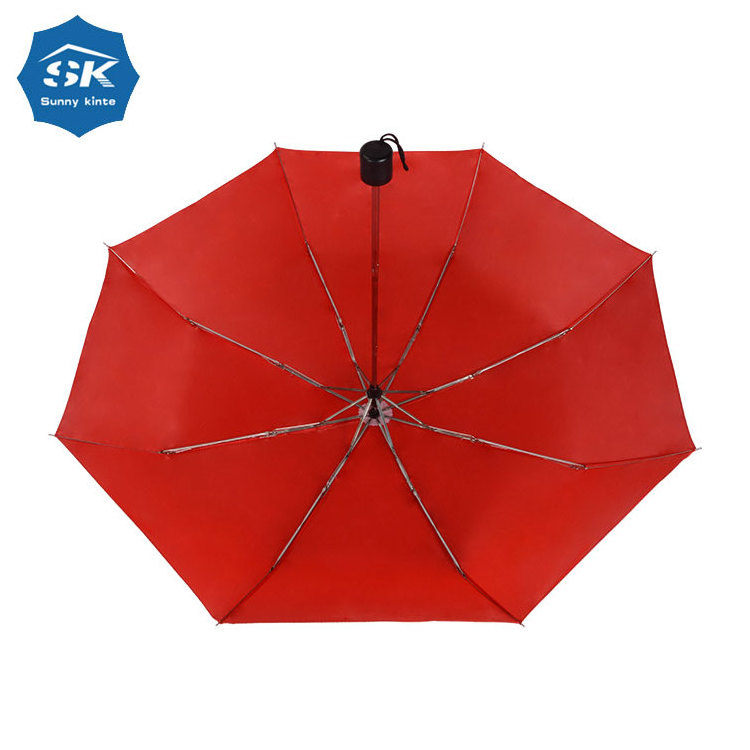 Factory wholesale light weight cheapest steel 3 fold disposable folding umbrella