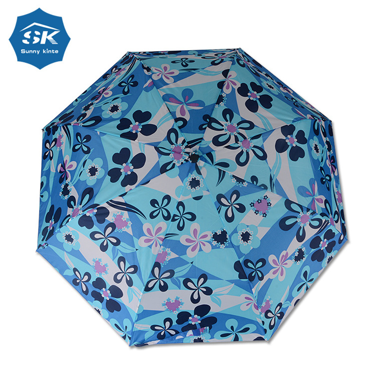 Manual open 3 folding 8 ribs light weight sun uv 100 indian umbrella for kids decoration