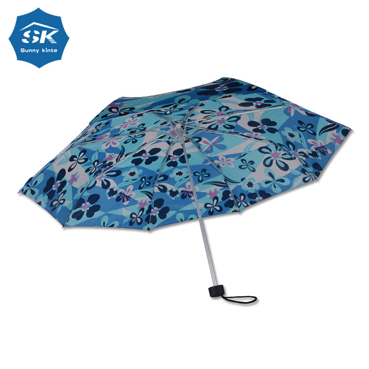 Manual open 3 folding 8 ribs light weight sun uv 100 indian umbrella for kids decoration