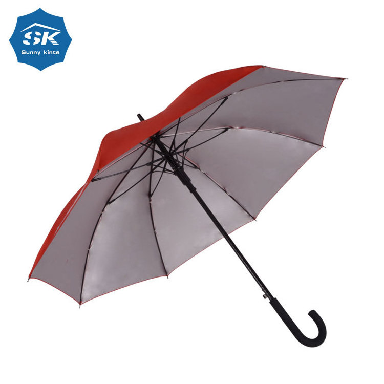 Hot sale promotional good quality light blue straight gift umbrella fiberglass ribs light stick umbrella for sale